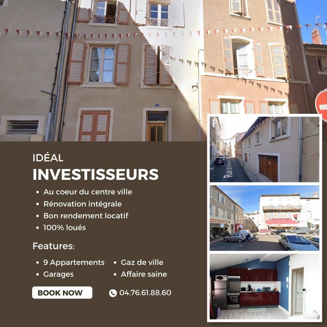 Idéal investisseurs, un ensemble immobilier comprenant 9 appartements loués au cœur du centre-ville