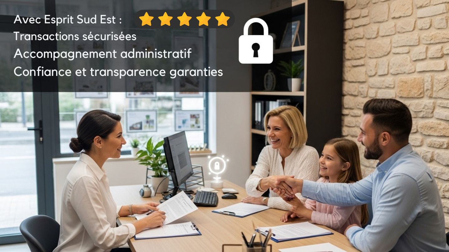 Avec Esprit Sud Est Transactions sécurisées Accompagnement administratif Confiance et transparence garanties