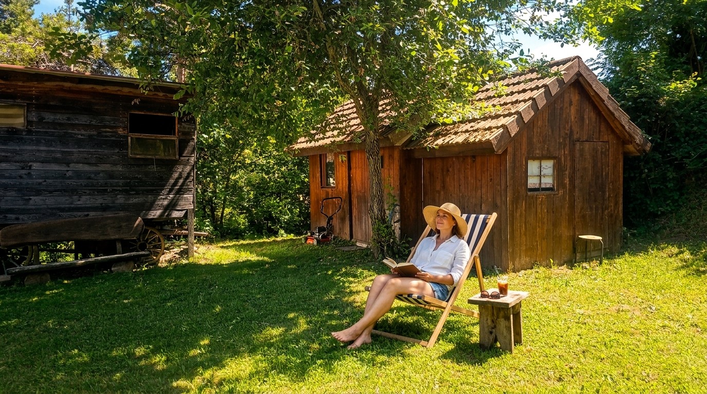 Maison avec Airbnb à vendre dans le Trièves (8) Une cuisine d'été dans un cabanon aménagé de 14 m²