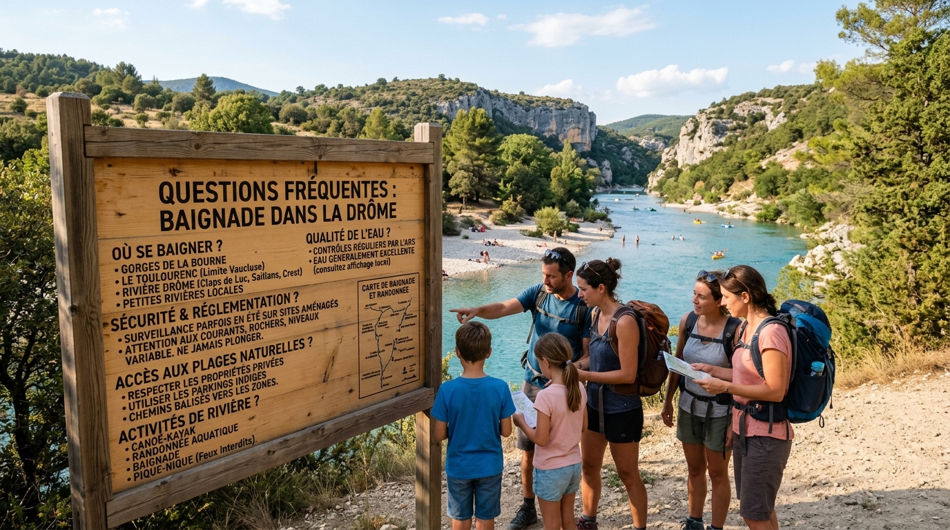 vos questions sur la baignade dans la Drôme