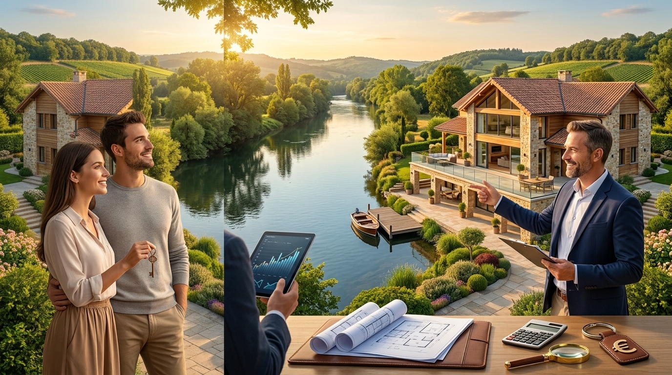 Maison avec rivière à vendre