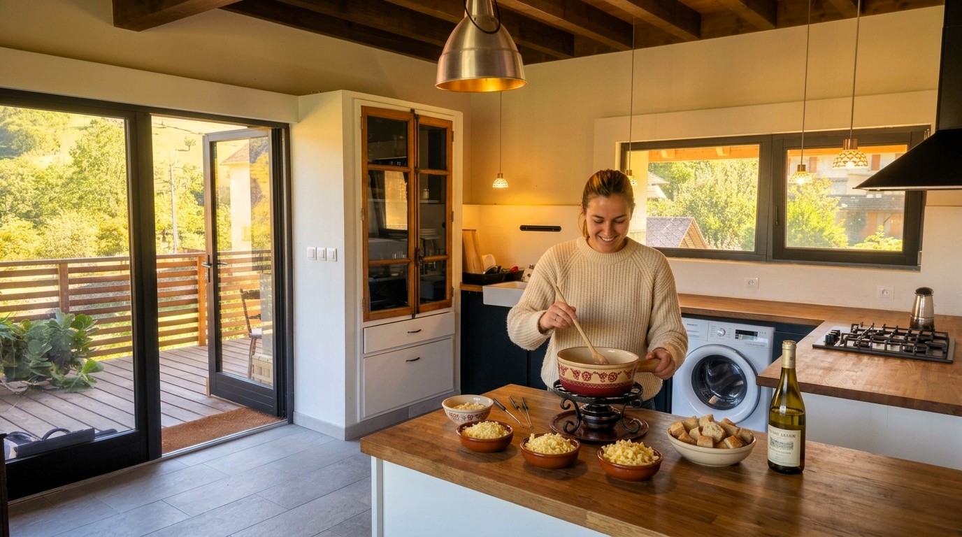 Le logement indépendant dispose de sa propre cuisine équipée et d'une entrée distincte.