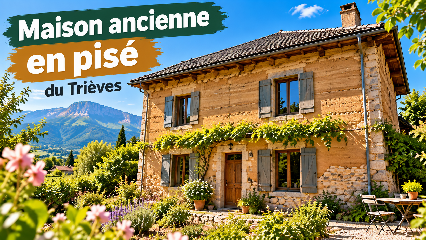 Maison ancienne en pisé dans le Trièves Maison ancienne en pisé dans le Trièves avec murs traditionnels en terre