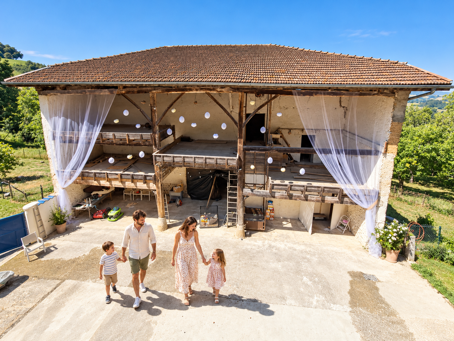 Une famille profite d’une propriété champêtre-1